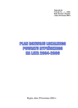 Plan Rozwoju Lokalnego 2004-2006