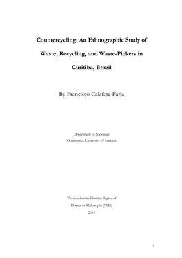 Countercycling: an Ethnographic Study of Waste, Recycling, And