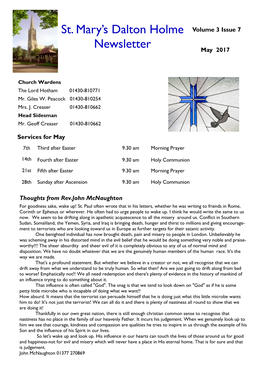 St. Mary's Dalton Holme Newsletter