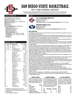 MBB14 Game Notes Vs. BYU Layout 1