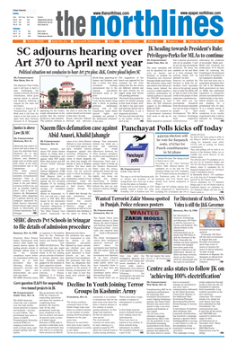 SC Adjourns Hearing Over Art 370 to April Next Year