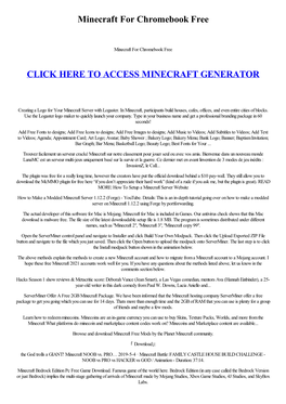 Minecraft for Chromebook Free