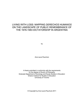 Mapping Derechos Humanos on the Landscape of Public Remembrance of the 1976-1983 Dictatorship in Argentina
