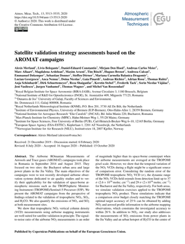 Satellite Validation Strategy Assessments Based on the AROMAT Campaigns