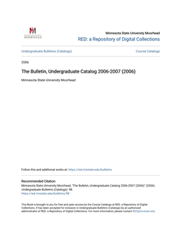 The Bulletin, Undergraduate Catalog 2006-2007 (2006)