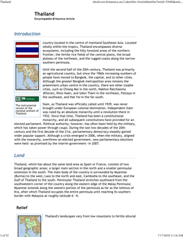 Thailand Ebcid:Com.Britannica.Oec2.Identifier.Articleidentifier?Tocid=52680&Artic