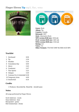 Finger Eleven Tip Mp3, Flac, Wma