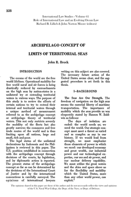 Archipelago Concept of Limits of Territorial Seas