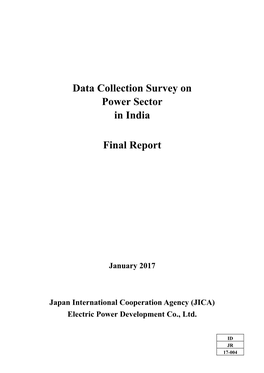 Data Collection Survey on Power Sector in India Final Report