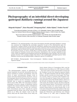 Phylogeography of an Intertidal Direct-Developing Gastropod Batillaria Cumingi Around the Japanese Islands