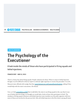 The Psychology of the Executioner (Pacific Standard)