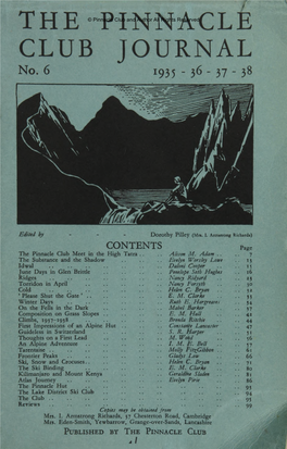 THE PINNACLE CLUB JOURNAL 1935-38 © Pinnacle Club and Author All Rights Reserved