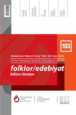 Folklor/Edebiyat Folklore/ Literature Sayı - No