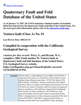 Quaternary Fault and Fold Database of the United States