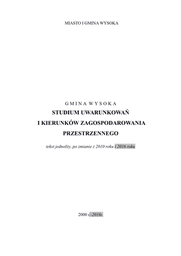 Studium Uwarunkowań I Kierunków Zagospodarowania Przestrzennego