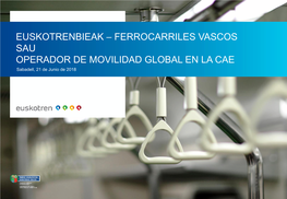 FERROCARRILES VASCOS SAU OPERADOR DE MOVILIDAD GLOBAL EN LA CAE Sabadell, 21 De Junio De 2018