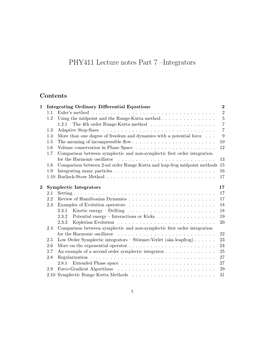 PHY411 Lecture Notes Part 7 –Integrators