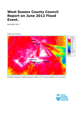 West Sussex County Council Report on June 2012 Flood Event