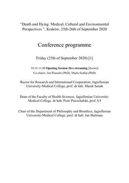 Conference Programme