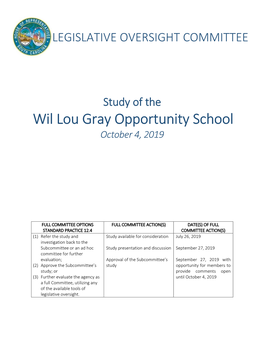 Wil Lou Gray Opportunity School October 4, 2019