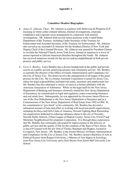 1 Committee Member Biographies • James E. Johnson, Chair. Mr