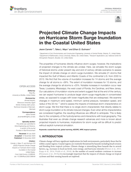 Projected Climate Change Impacts on Hurricane Storm Surge Inundation in the Coastal United States