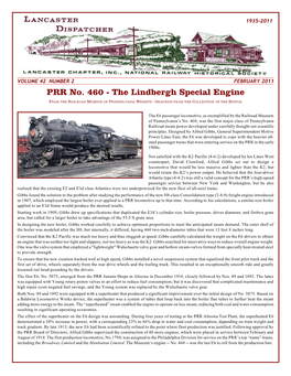 PRR No. 460 - the Lindbergh Special Engine