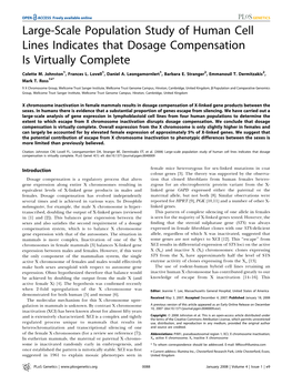 Large-Scale Population Study of Human Cell Lines Indicates That Dosage Compensation Is Virtually Complete