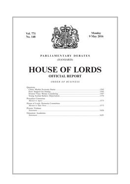 House of Lords Official Report