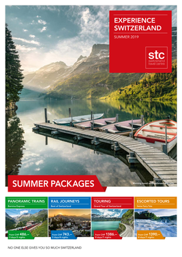 SWISS STC Summer Holiday Packages 2019