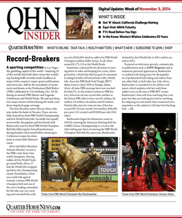 NRHA Futurity ■ FYI: Read Before You Sign