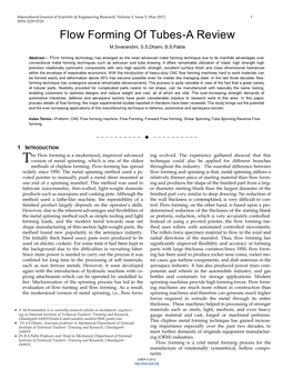 Flow Forming of Tubes:A Review