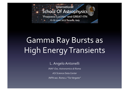 Gamma Ray Bursts As High Energy Transients