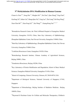 N6-Methyladenine DNA Modification in Human Genome