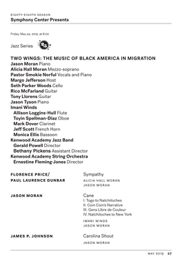 Jazz Series TWO WINGS: the MUSIC of BLACK AMERICA IN