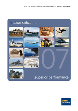 Mission Critical… …Superior Performance High Integrity