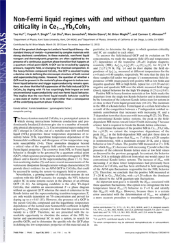 Non-Fermi Liquid Regimes with and Without Quantum Criticality in Ce1−X Ybx Coin5