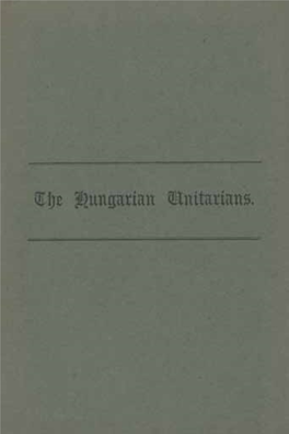 The Hungarian and Tralsylvanian Unitarians