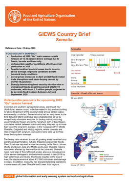 GIEWS Country Brief Somalia