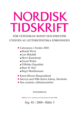 Årg. 82 • 2006 • Häfte 3 INNEHÅLL