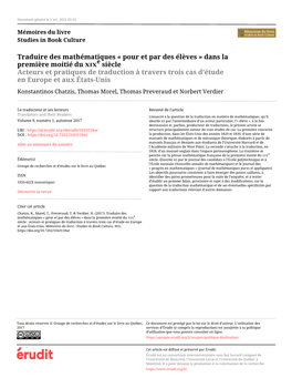 Traduire Des Mathématiques