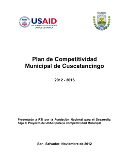 Plan De Competitividad Municipal De Cuscatancingo