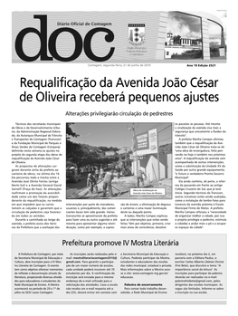 Requalificação Da Avenida João César De Oliveira Receberá Pequenos Ajustes