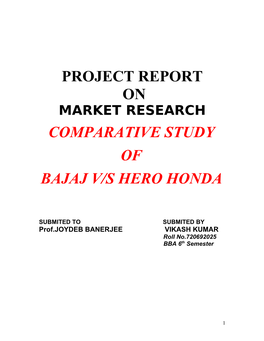 Project Report on Comparative Study of Bajaj