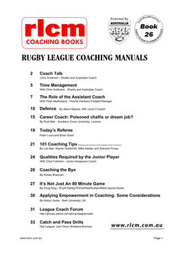 Rugby League Coaching Manuals