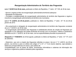 Reorganização Administrativa Do Território Das Freguesias