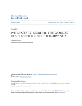 The World's Reaction to Genocide in Rwanda