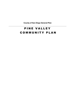 Pine Valley Community Plan