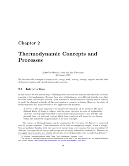 Thermodynamic Concepts and Processes