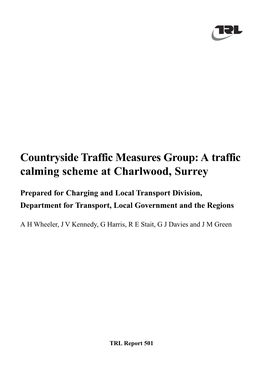 A Traffic Calming Scheme at Charlwood, Surrey